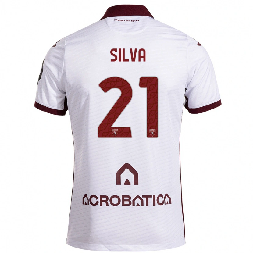 Danxen Hombre Camiseta Jonathan Silva #21 Blanco Granate 2ª Equipación 2024/25 La Camisa México
