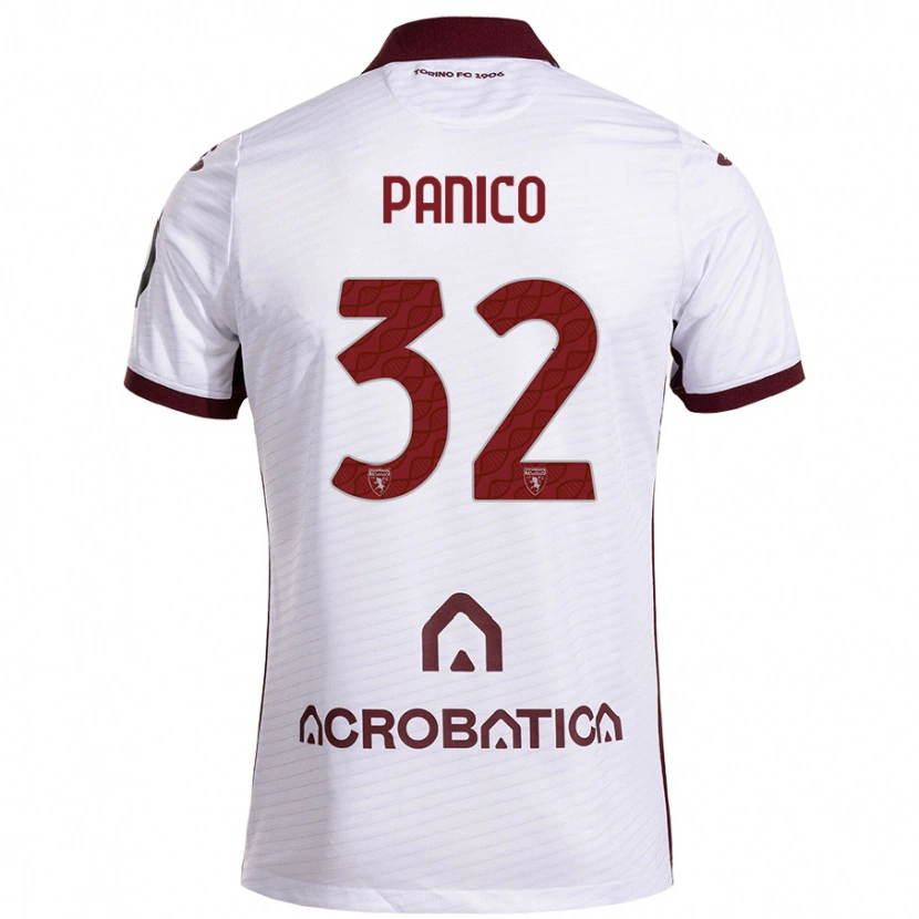 Danxen Hombre Camiseta Patrizia Panico #32 Blanco Granate 2ª Equipación 2024/25 La Camisa México