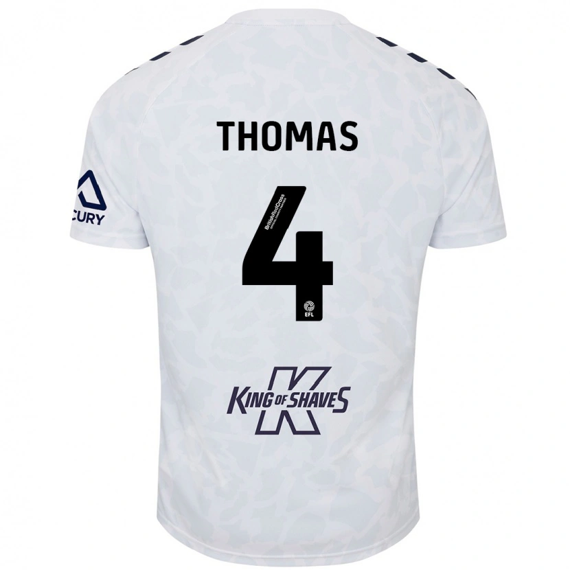 Danxen Hombre Camiseta Bobby Thomas #4 Blanco 2ª Equipación 2024/25 La Camisa México