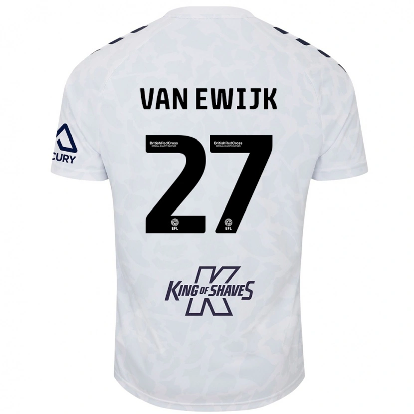 Danxen Hombre Camiseta Milan Van Ewijk #27 Blanco 2ª Equipación 2024/25 La Camisa México
