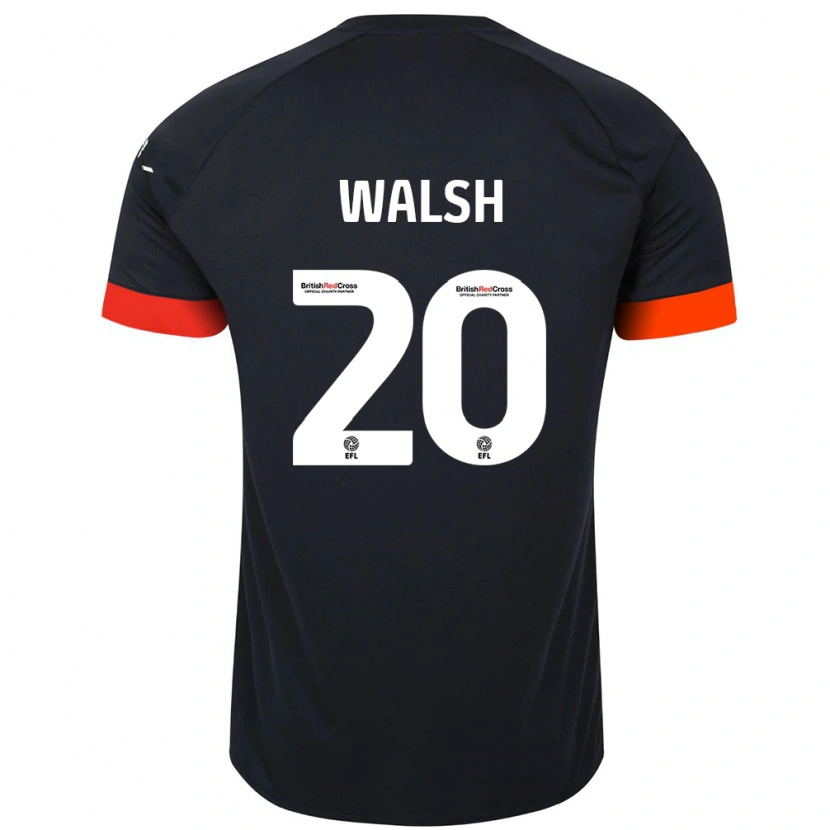 Danxen Hombre Camiseta Liam Walsh #20 Negro Naranja 2ª Equipación 2024/25 La Camisa México