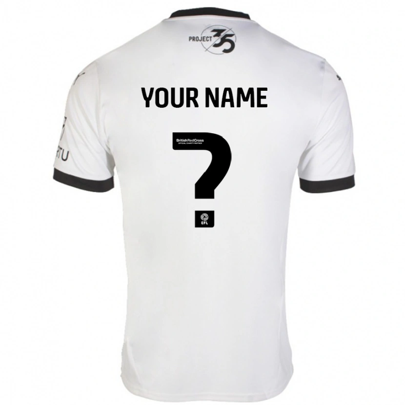 Danxen Hombre Camiseta Su Nombre #0 Blanco Negro 2ª Equipación 2024/25 La Camisa México