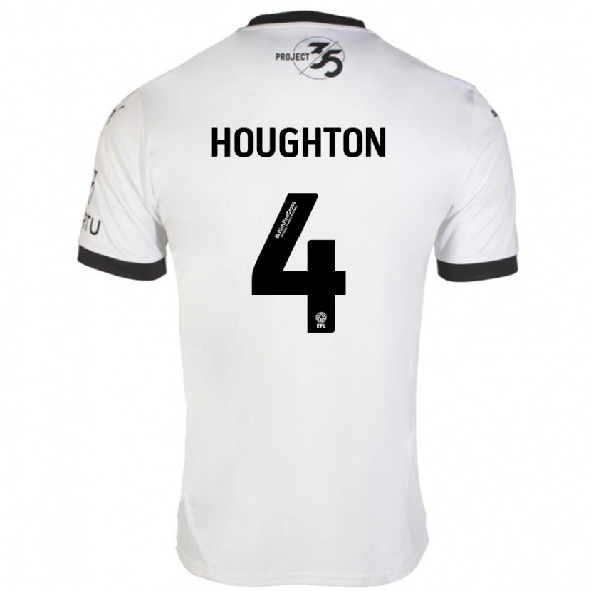 Danxen Hombre Camiseta Jordan Houghton #4 Blanco Negro 2ª Equipación 2024/25 La Camisa México