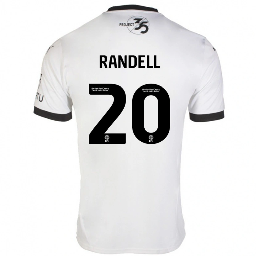Danxen Hombre Camiseta Adam Randell #20 Blanco Negro 2ª Equipación 2024/25 La Camisa México