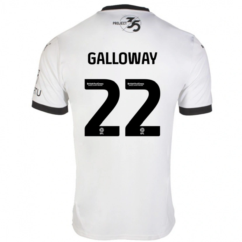 Danxen Hombre Camiseta Brendan Galloway #22 Blanco Negro 2ª Equipación 2024/25 La Camisa México