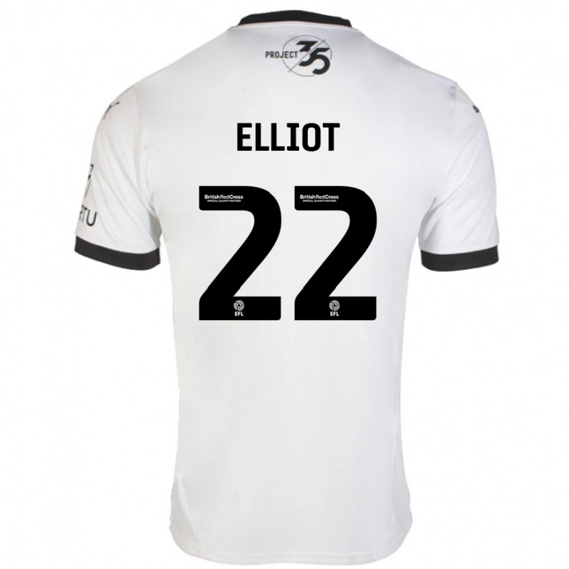 Danxen Hombre Camiseta Emily Elliot #22 Blanco Negro 2ª Equipación 2024/25 La Camisa México