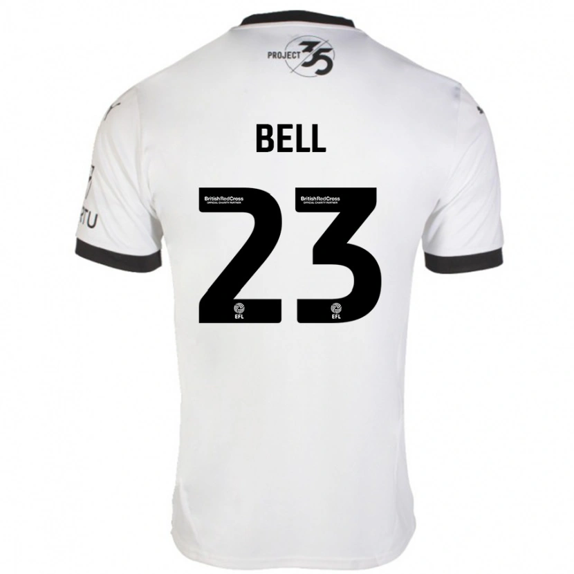 Danxen Hombre Camiseta Katelyn Bell #23 Blanco Negro 2ª Equipación 2024/25 La Camisa México
