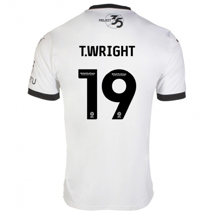 Danxen Hombre Camiseta Tyreik Wright #19 Blanco Negro 2ª Equipación 2024/25 La Camisa México