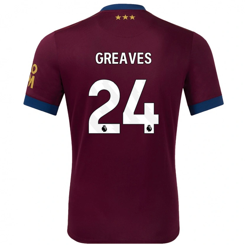 Danxen Hombre Camiseta Jacob Greaves #24 Marrón 2ª Equipación 2024/25 La Camisa México