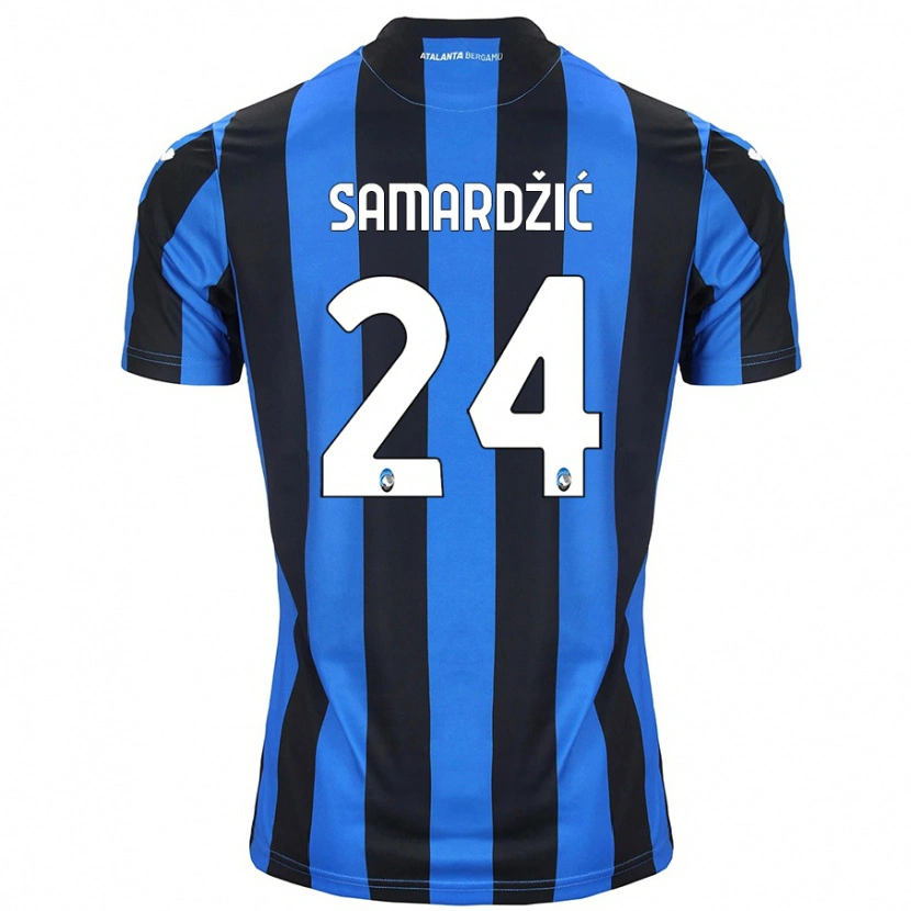 Danxen Mujer Camiseta Lazar Samardžić #24 Azul Negro 1ª Equipación 2024/25 La Camisa México