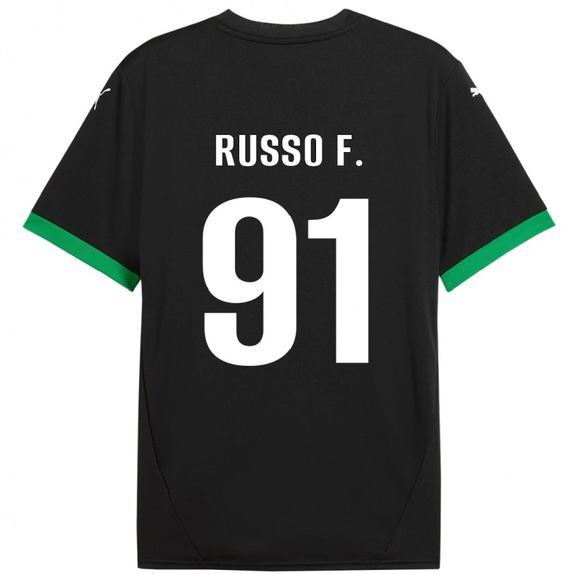 Danxen Mujer Camiseta Flavio Russo #91 Negro Verde Oscuro 1ª Equipación 2024/25 La Camisa México