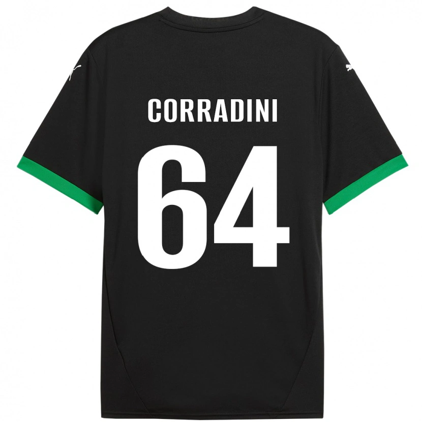 Danxen Mujer Camiseta Francesco Corradini #64 Negro Verde Oscuro 1ª Equipación 2024/25 La Camisa México