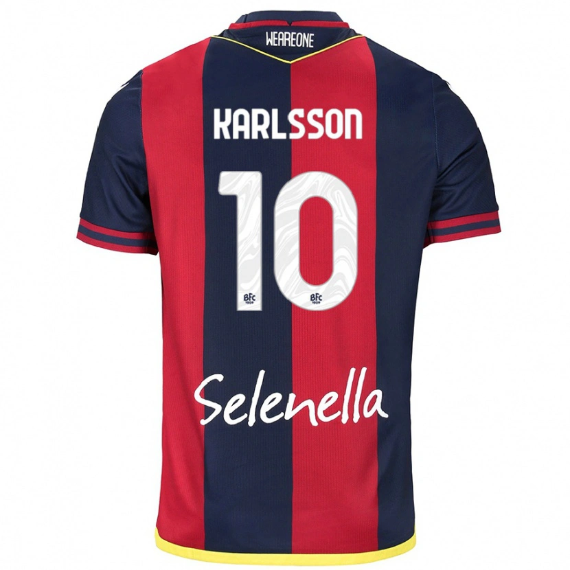 Danxen Mujer Camiseta Jesper Karlsson #10 Rojo Azul Real 1ª Equipación 2024/25 La Camisa México