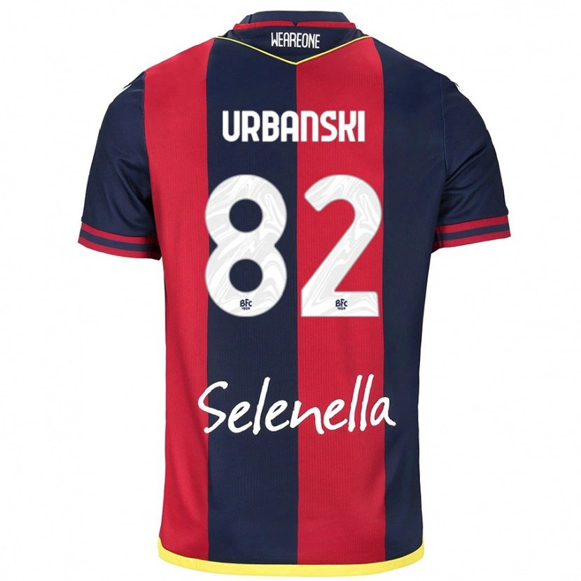 Danxen Mujer Camiseta Kacper Urbanski #82 Rojo Azul Real 1ª Equipación 2024/25 La Camisa México