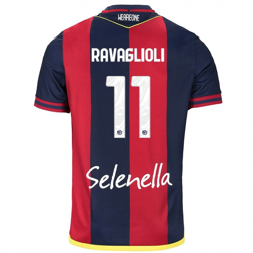 Danxen Mujer Camiseta Tommaso Ravaglioli #11 Rojo Azul Real 1ª Equipación 2024/25 La Camisa México
