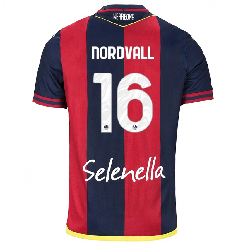 Danxen Mujer Camiseta Ossian Nordvall #16 Rojo Azul Real 1ª Equipación 2024/25 La Camisa México