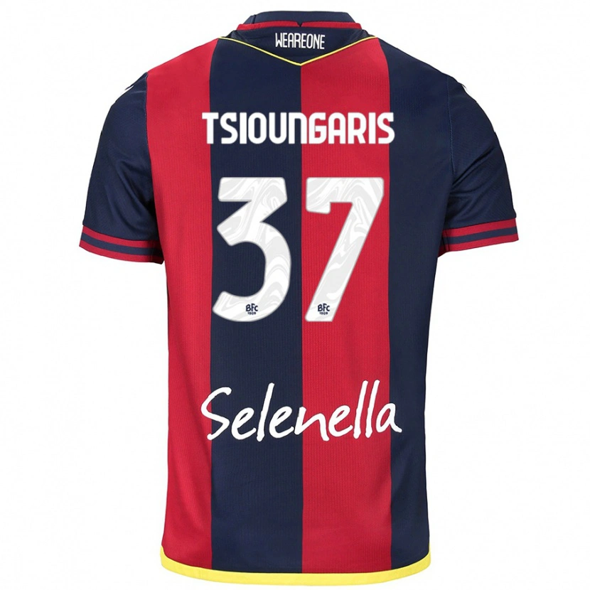 Danxen Mujer Camiseta Theodoros Tsioungaris #37 Rojo Azul Real 1ª Equipación 2024/25 La Camisa México