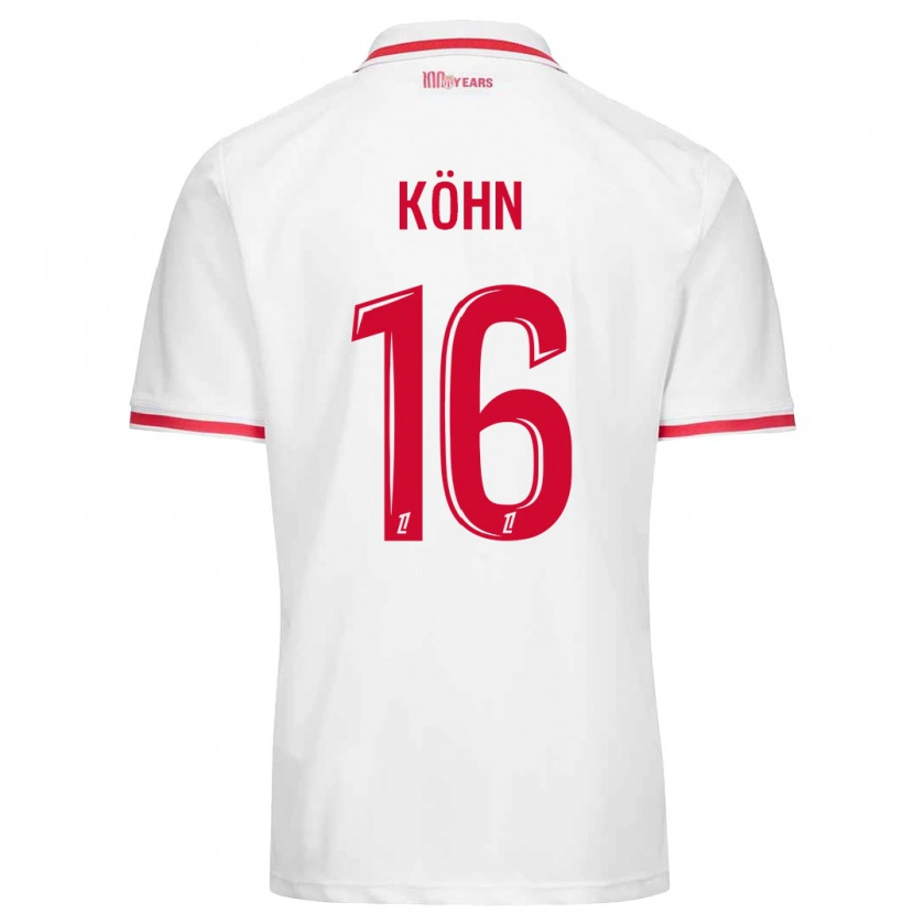 Danxen Mujer Camiseta Philipp Köhn #16 Blanco Rojo 1ª Equipación 2024/25 La Camisa México