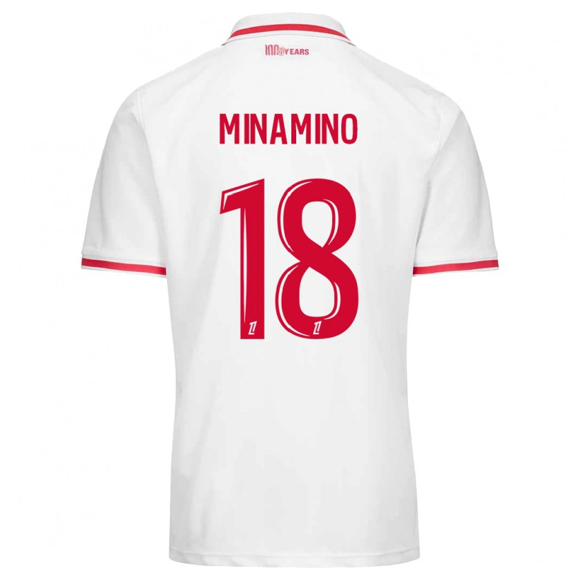 Danxen Mujer Camiseta Takumi Minamino #18 Blanco Rojo 1ª Equipación 2024/25 La Camisa México
