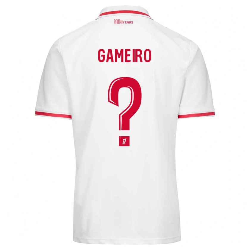 Danxen Mujer Camiseta Benoît Gameiro #0 Blanco Rojo 1ª Equipación 2024/25 La Camisa México