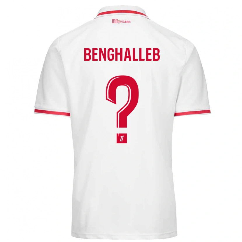 Danxen Mujer Camiseta Adam Benghalleb #0 Blanco Rojo 1ª Equipación 2024/25 La Camisa México