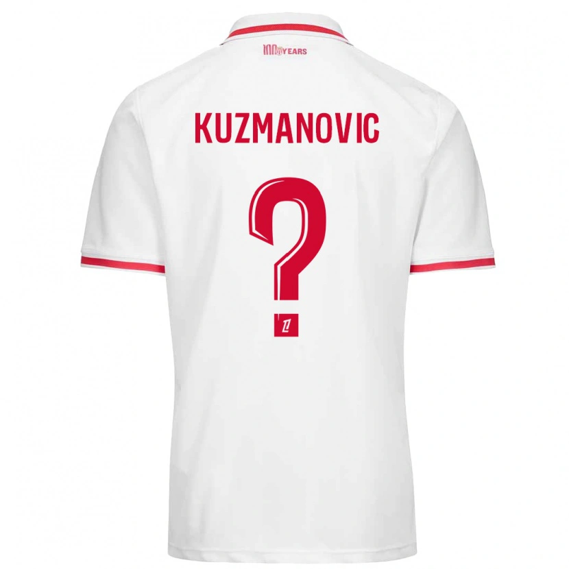 Danxen Mujer Camiseta Dejan Kuzmanovic #0 Blanco Rojo 1ª Equipación 2024/25 La Camisa México