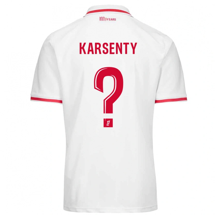 Danxen Mujer Camiseta Kylian Karsenty #0 Blanco Rojo 1ª Equipación 2024/25 La Camisa México
