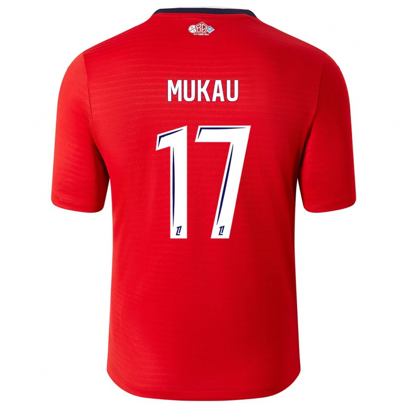 Danxen Mujer Camiseta Ngal'ayel Mukau #17 Rojo Blanco 1ª Equipación 2024/25 La Camisa México