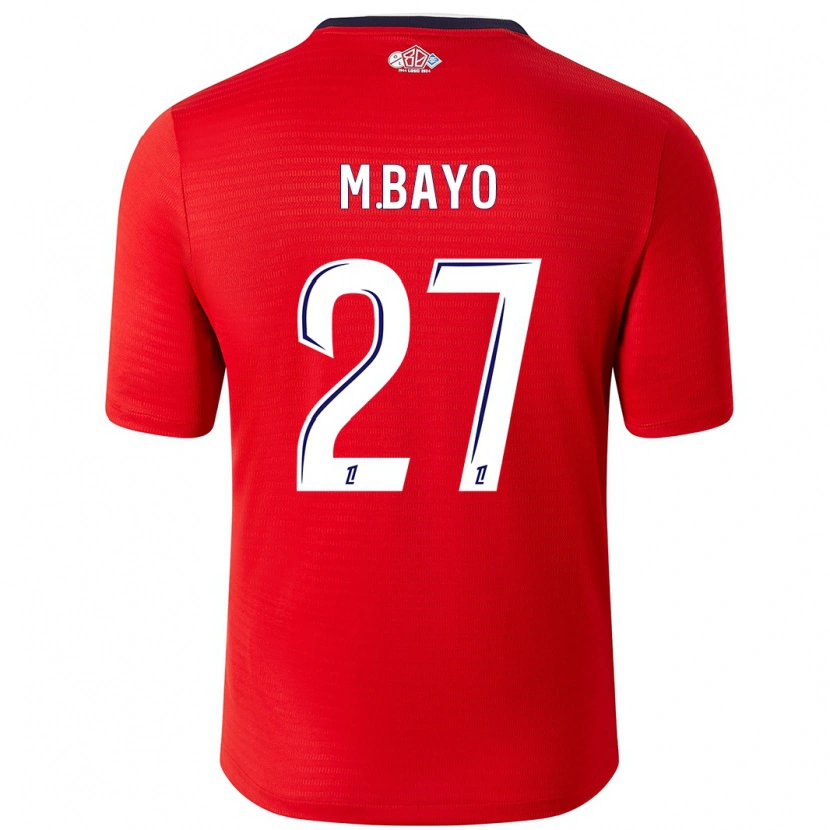 Danxen Mujer Camiseta Mohamed Bayo #27 Rojo Blanco 1ª Equipación 2024/25 La Camisa México