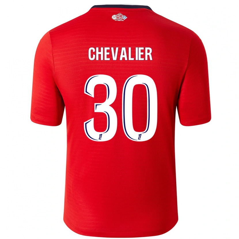 Danxen Mujer Camiseta Lucas Chevalier #30 Rojo Blanco 1ª Equipación 2024/25 La Camisa México
