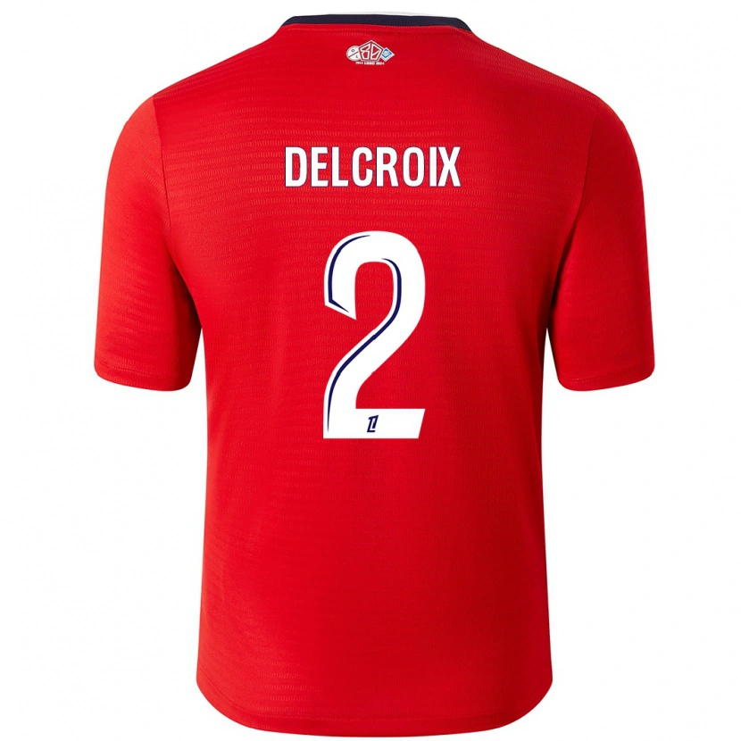Danxen Mujer Camiseta Céleste Delcroix #2 Rojo Blanco 1ª Equipación 2024/25 La Camisa México