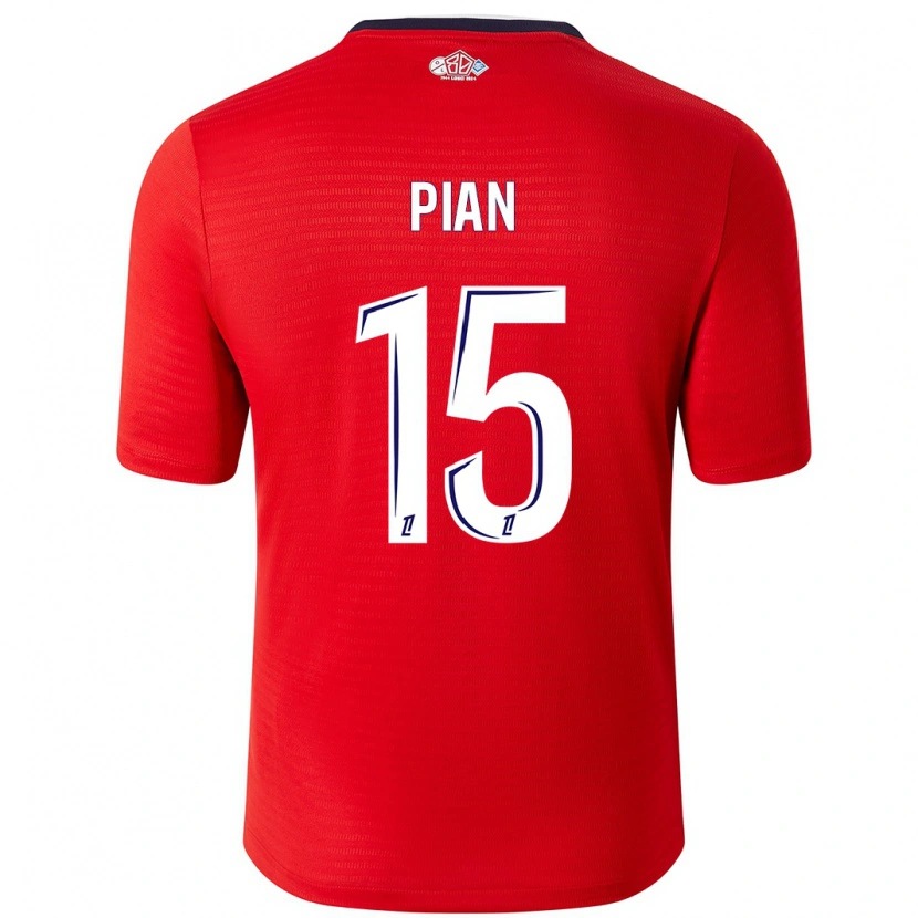 Danxen Mujer Camiseta Julie Pian #15 Rojo Blanco 1ª Equipación 2024/25 La Camisa México