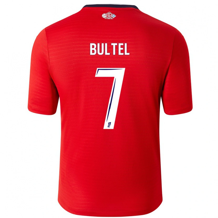 Danxen Mujer Camiseta Ludivine Bultel #7 Rojo Blanco 1ª Equipación 2024/25 La Camisa México