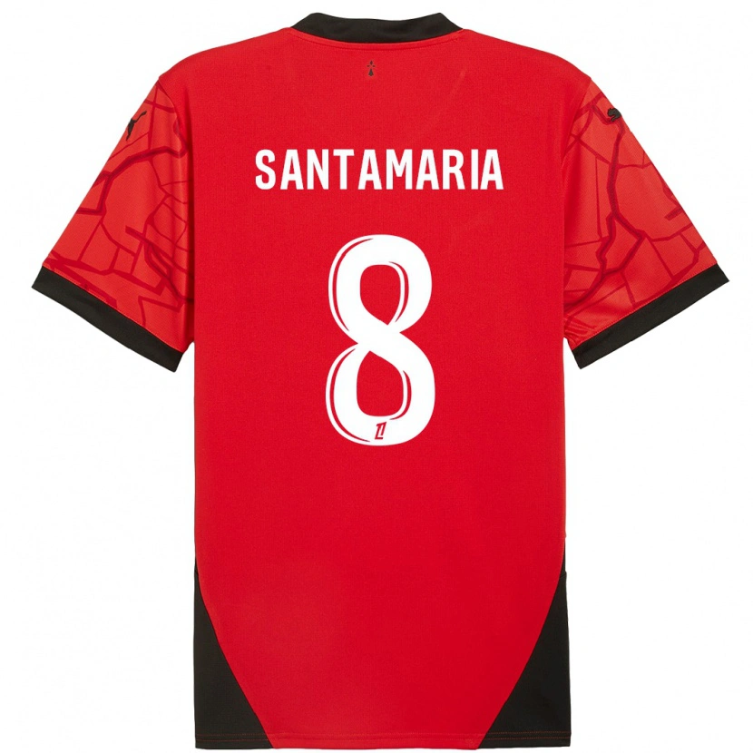 Danxen Mujer Camiseta Baptiste Santamaria #8 Rojo Negro 1ª Equipación 2024/25 La Camisa México