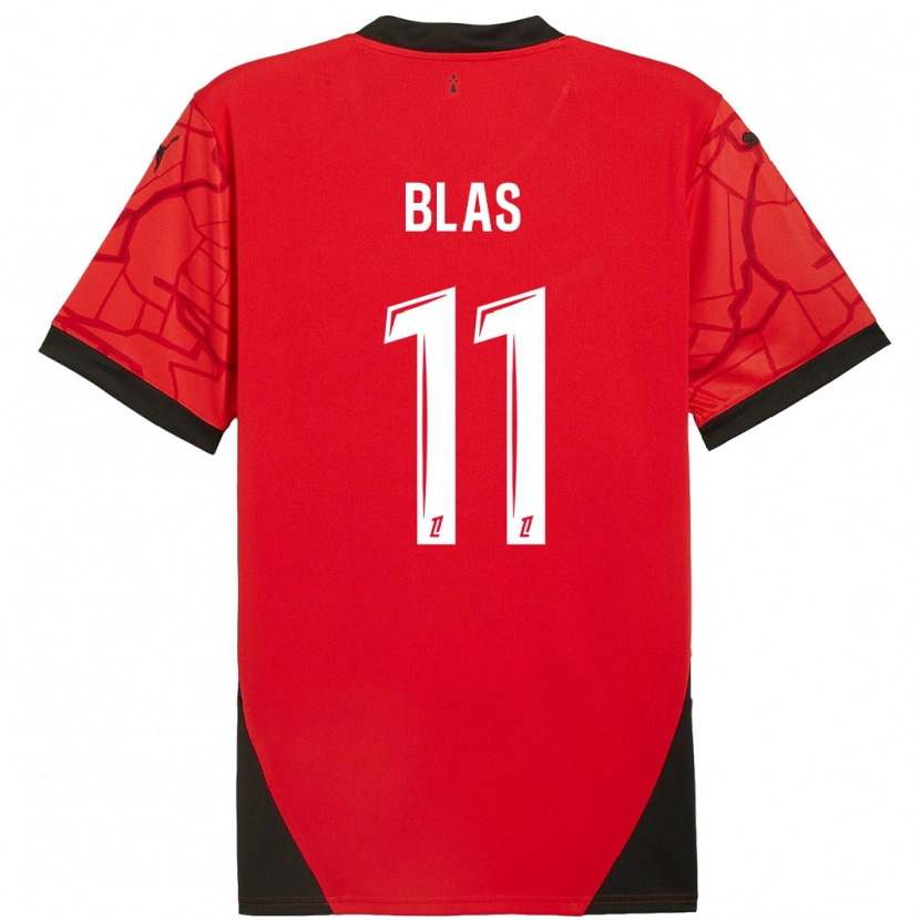 Danxen Mujer Camiseta Ludovic Blas #11 Rojo Negro 1ª Equipación 2024/25 La Camisa México