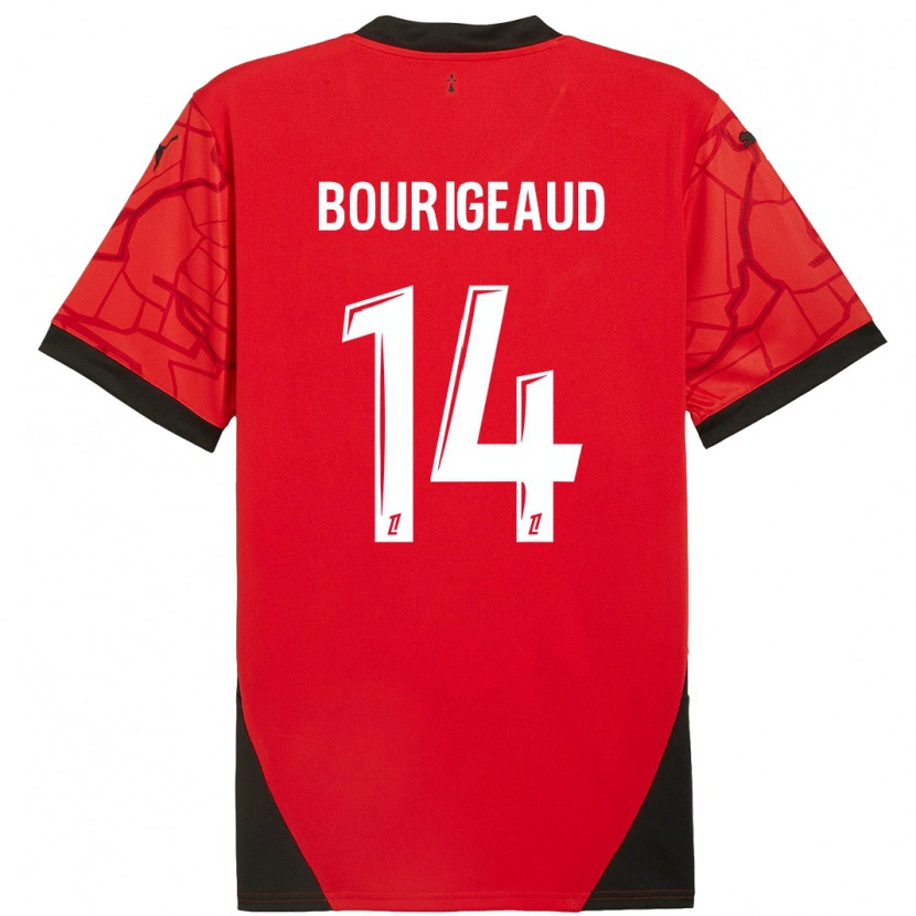 Danxen Mujer Camiseta Benjamin Bourigeaud #14 Rojo Negro 1ª Equipación 2024/25 La Camisa México