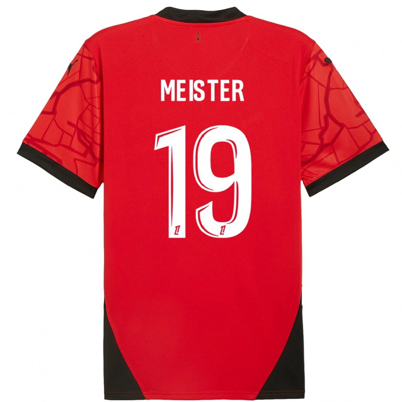 Danxen Mujer Camiseta Henrik Meister #19 Rojo Negro 1ª Equipación 2024/25 La Camisa México