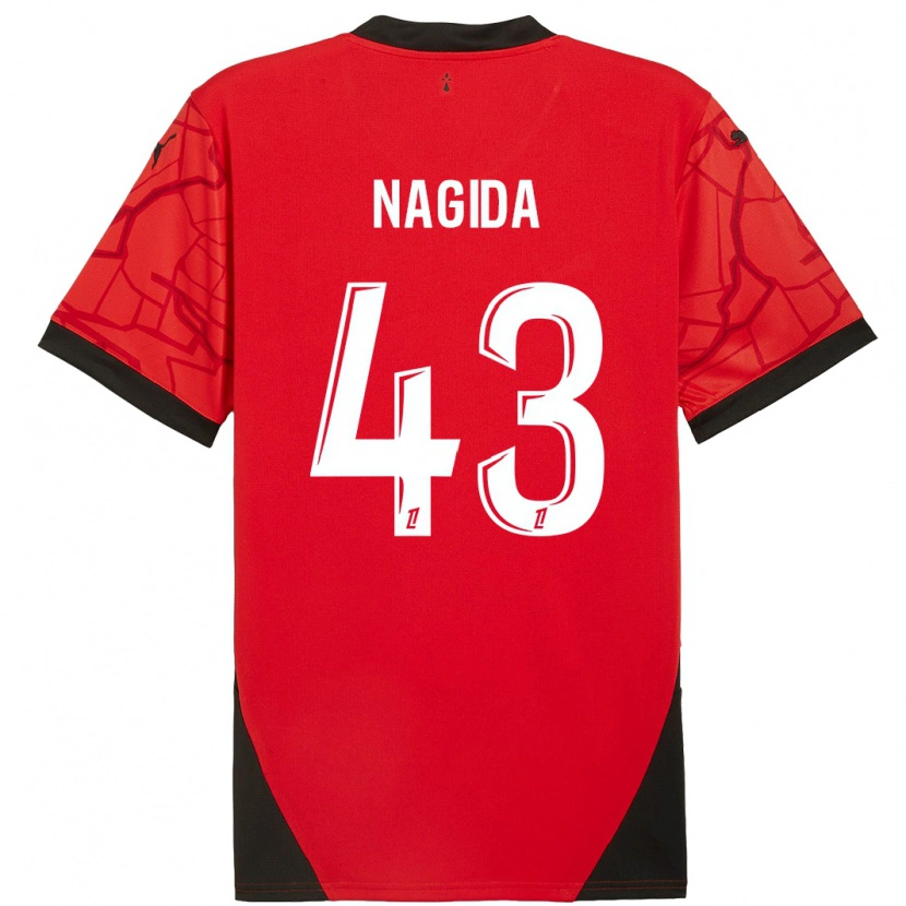 Danxen Mujer Camiseta Mahamadou Nagida #43 Rojo Negro 1ª Equipación 2024/25 La Camisa México