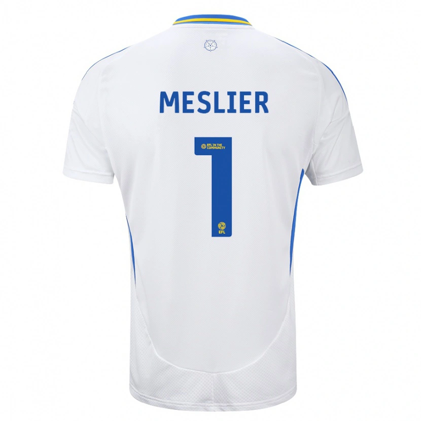 Danxen Mujer Camiseta Illan Meslier #1 Blanco Azul 1ª Equipación 2024/25 La Camisa México