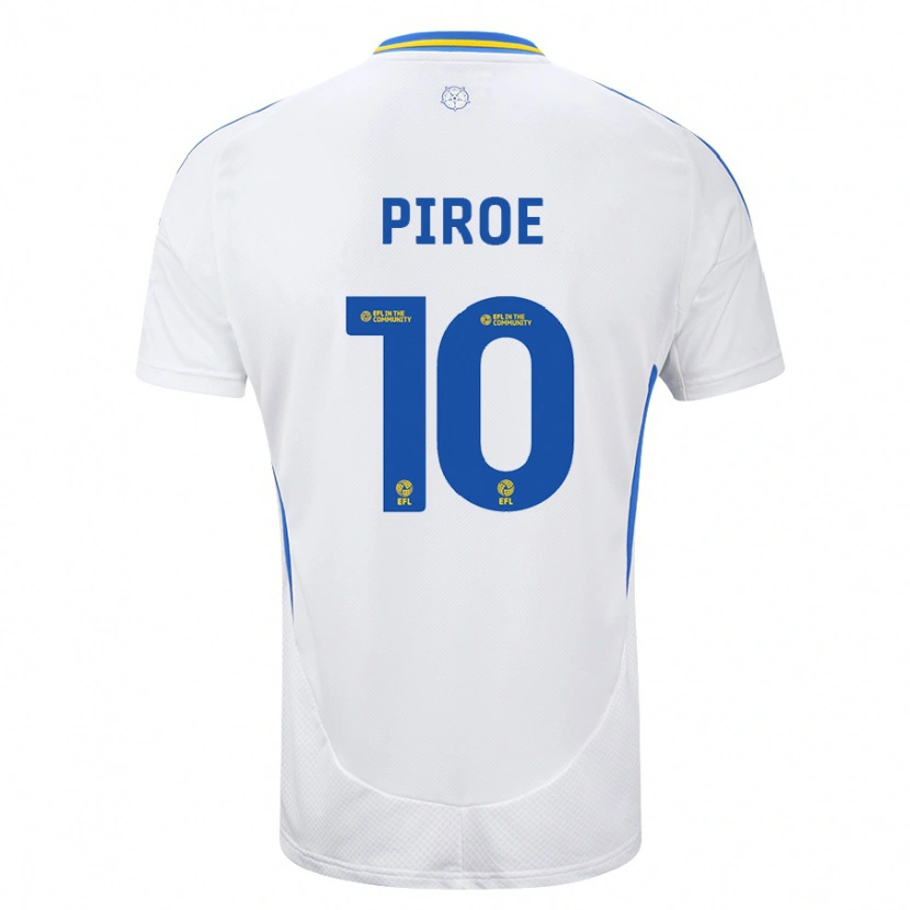 Danxen Mujer Camiseta Joël Piroe #10 Blanco Azul 1ª Equipación 2024/25 La Camisa México