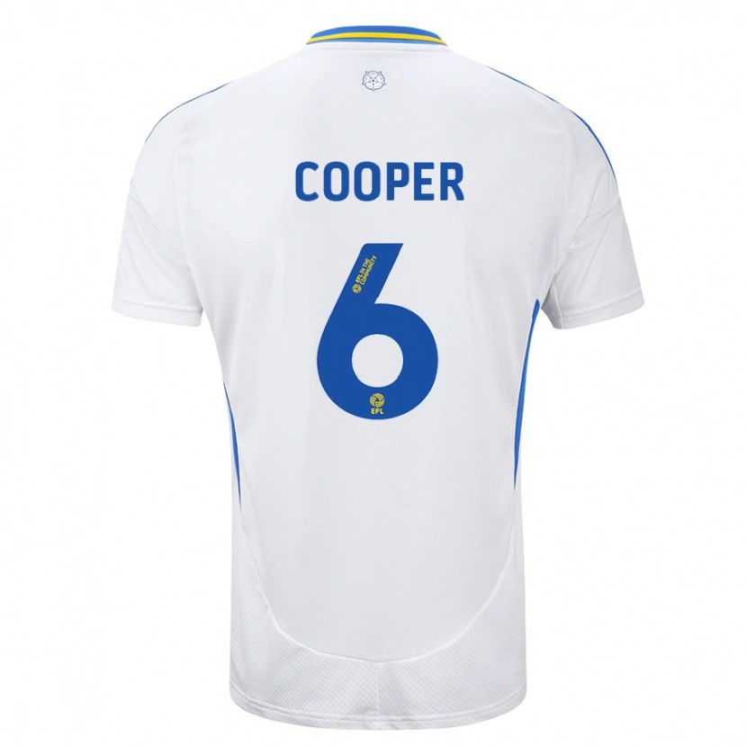 Danxen Mujer Camiseta Liam Cooper #6 Blanco Azul 1ª Equipación 2024/25 La Camisa México