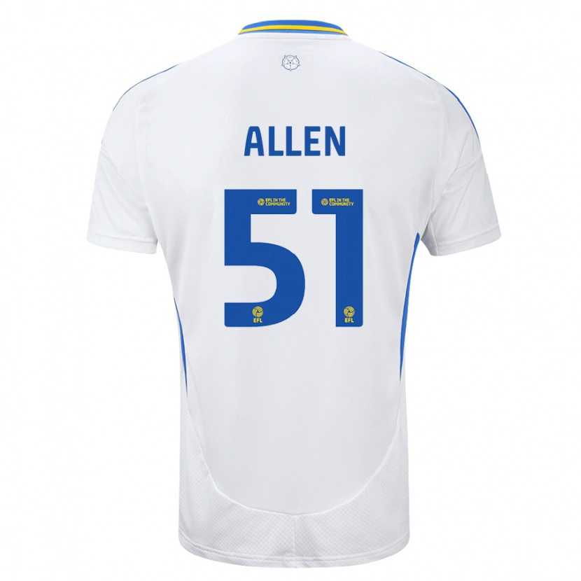 Danxen Mujer Camiseta Charlie Allen #51 Blanco Azul 1ª Equipación 2024/25 La Camisa México