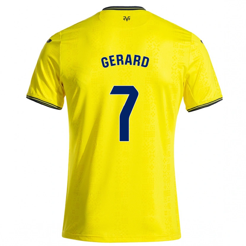 Danxen Mujer Camiseta Gerard Moreno #7 Amarillo Negro 1ª Equipación 2024/25 La Camisa México