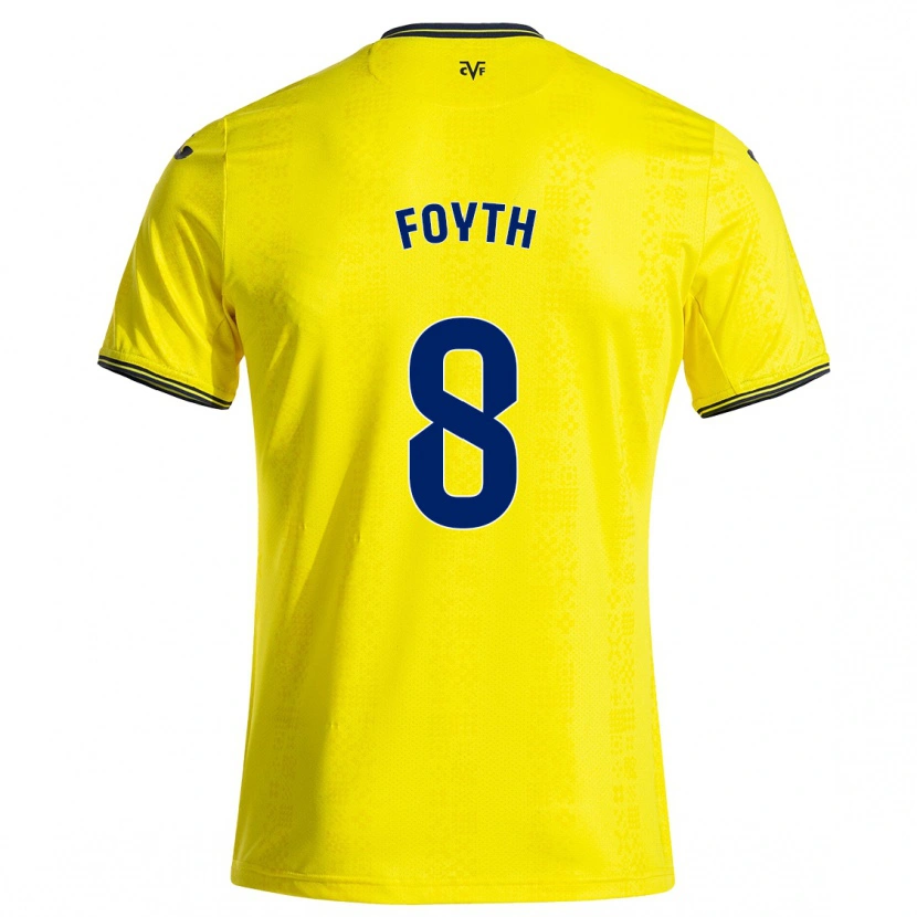 Danxen Mujer Camiseta Juan Foyth #8 Amarillo Negro 1ª Equipación 2024/25 La Camisa México