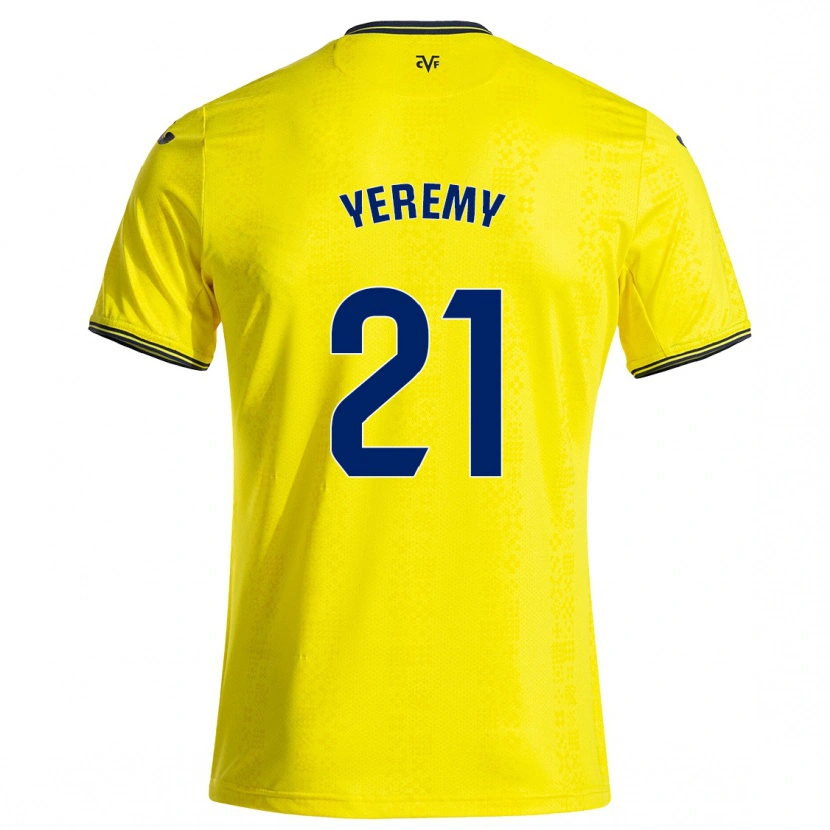 Danxen Mujer Camiseta Yéremy Pino #21 Amarillo Negro 1ª Equipación 2024/25 La Camisa México