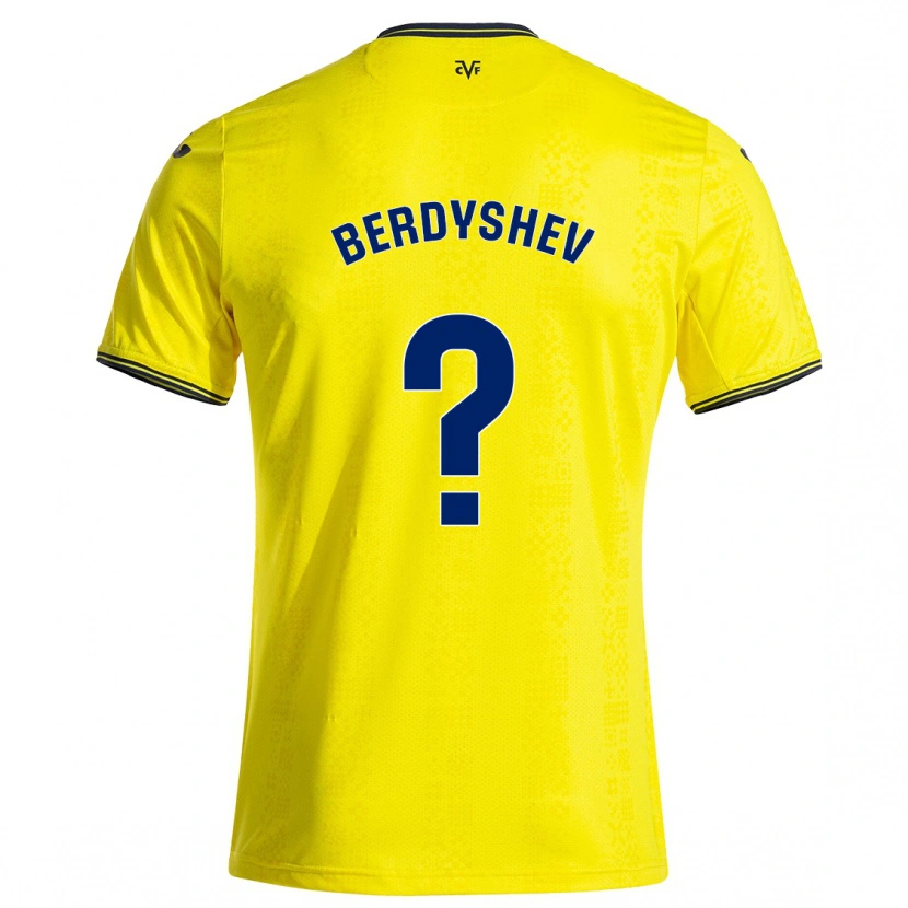 Danxen Mujer Camiseta Tikhon Berdyshev #0 Amarillo Negro 1ª Equipación 2024/25 La Camisa México