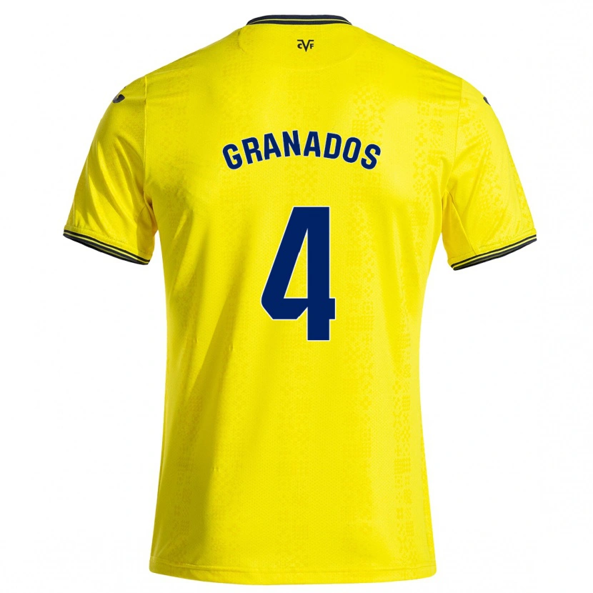 Danxen Mujer Camiseta Carlos Granados #4 Amarillo Negro 1ª Equipación 2024/25 La Camisa México