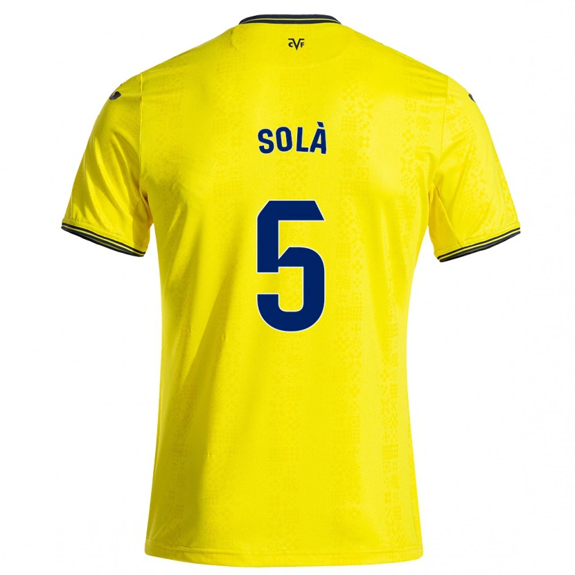 Danxen Mujer Camiseta Arnau Solà #5 Amarillo Negro 1ª Equipación 2024/25 La Camisa México