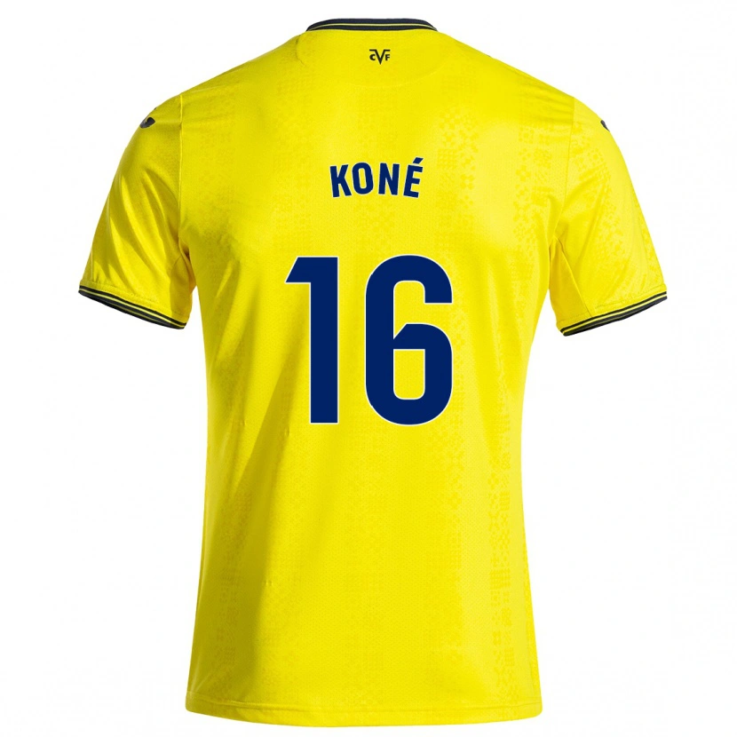 Danxen Mujer Camiseta Ayouba Koné #16 Amarillo Negro 1ª Equipación 2024/25 La Camisa México
