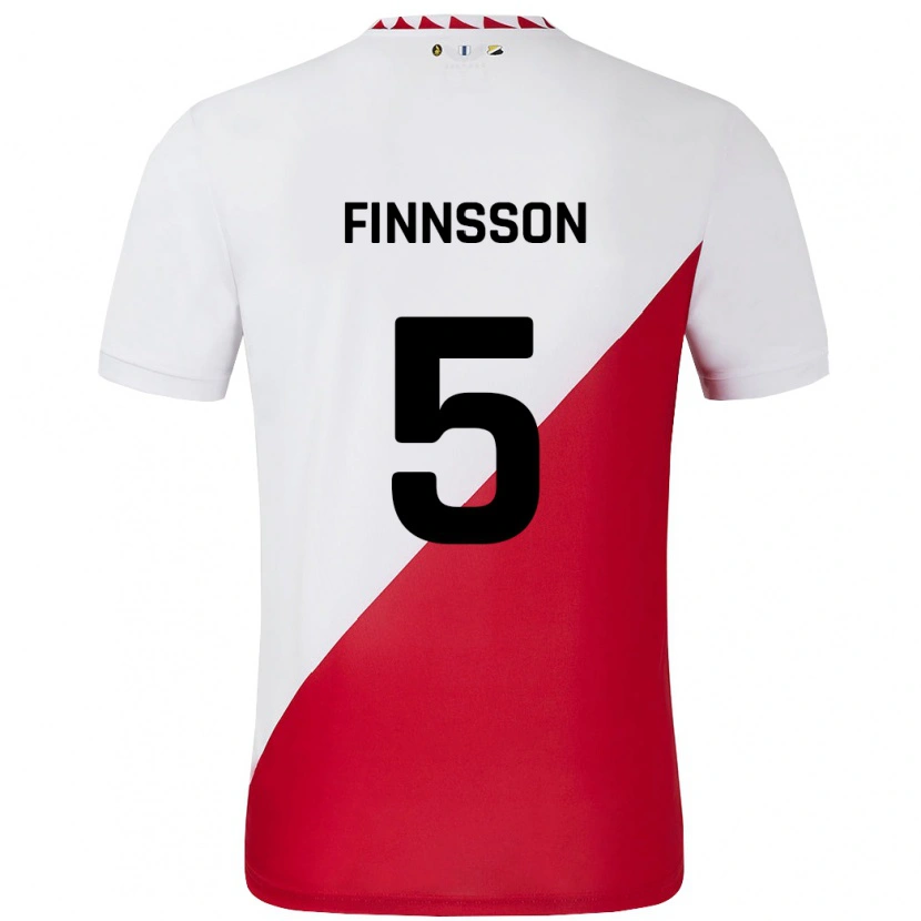 Danxen Mujer Camiseta Kolbeinn Finnsson #5 Blanco Rojo 1ª Equipación 2024/25 La Camisa México